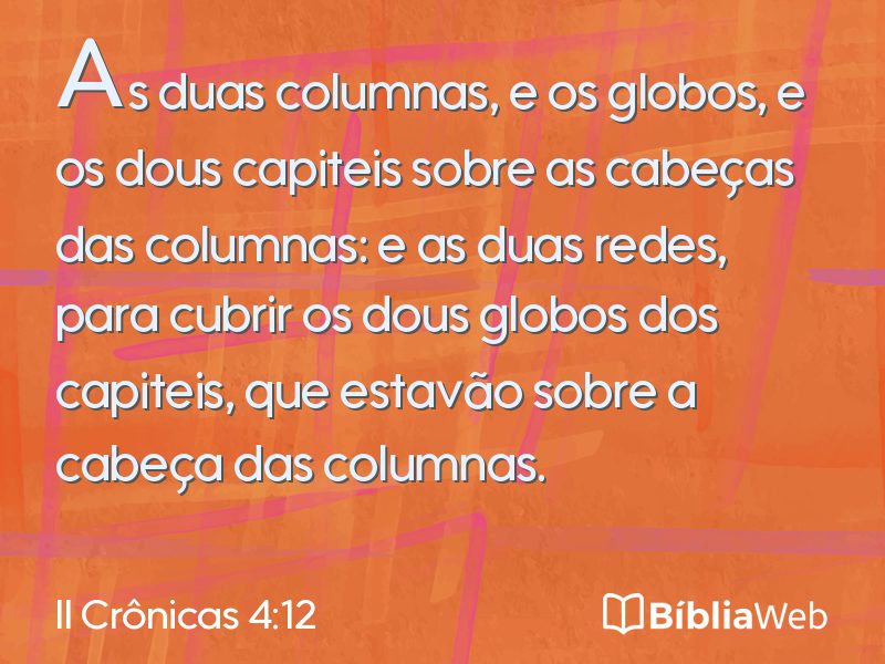 II Crônicas 4:12 em imagem para compartilhar