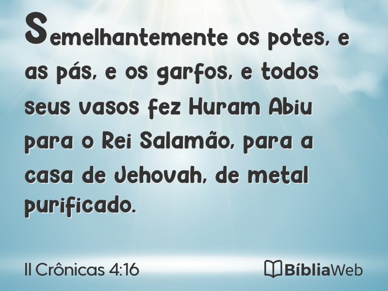II Crônicas 4:16 em imagem para compartilhar