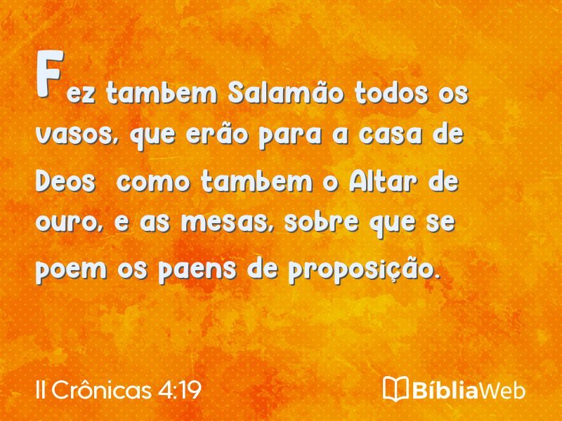 II Crônicas 4:19 em imagem para compartilhar