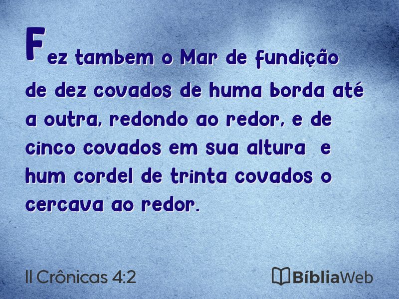 II Crônicas 4:2 em imagem para compartilhar