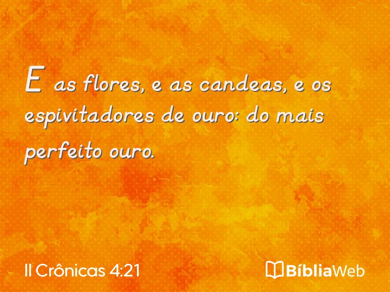 II Crônicas 4:21 em imagem para compartilhar