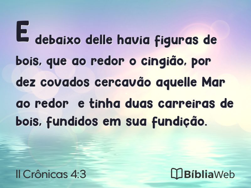 II Crônicas 4:3 em imagem para compartilhar