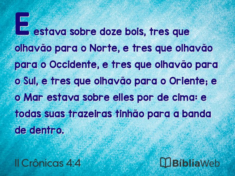 II Crônicas 4:4 em imagem para compartilhar