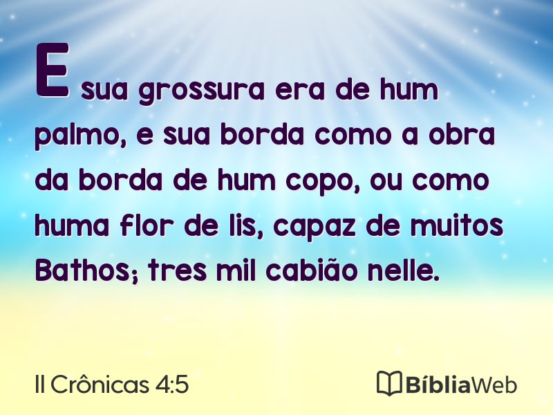 II Crônicas 4:5 em imagem para compartilhar