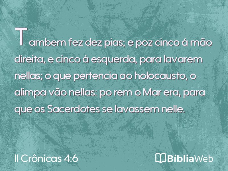 II Crônicas 4:6 em imagem para compartilhar