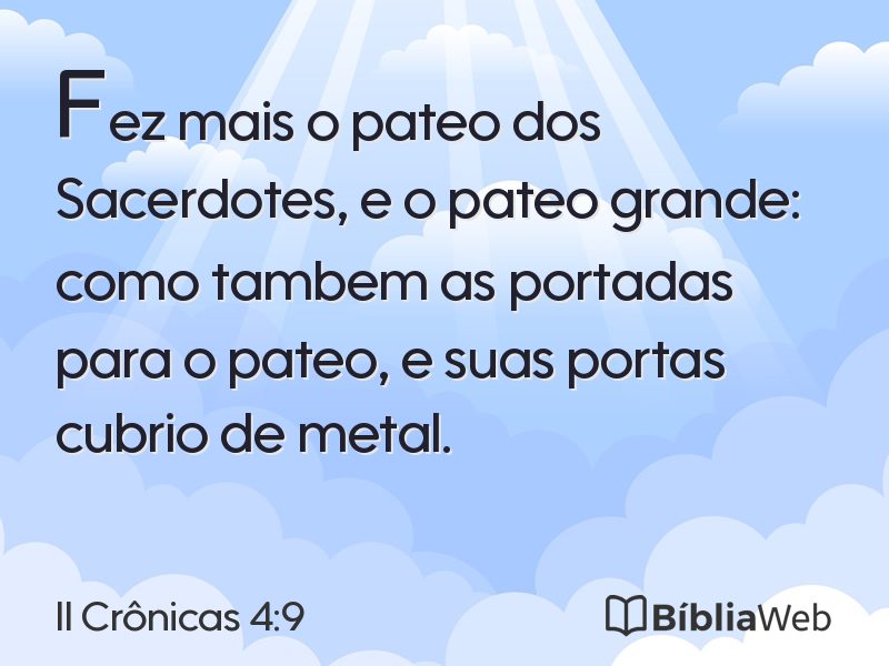 II Crônicas 4:9 em imagem para compartilhar