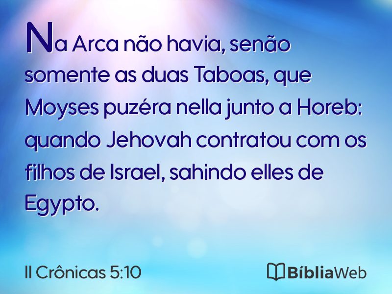 II Crônicas 5:10 em imagem para compartilhar