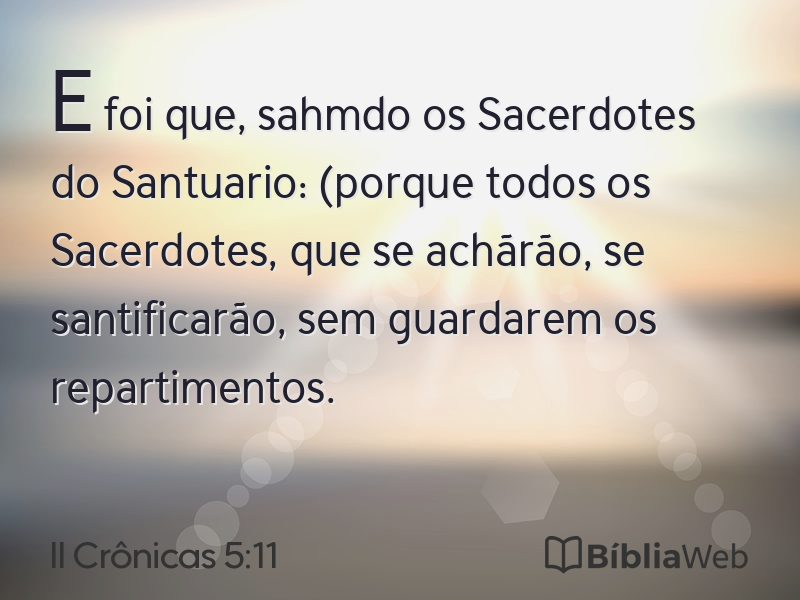 II Crônicas 5:11 em imagem para compartilhar