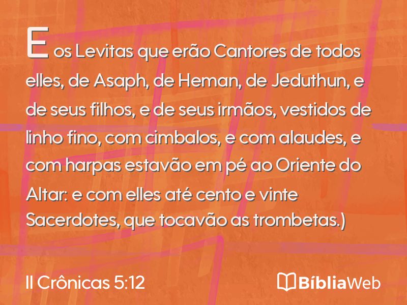 II Crônicas 5:12 em imagem para compartilhar