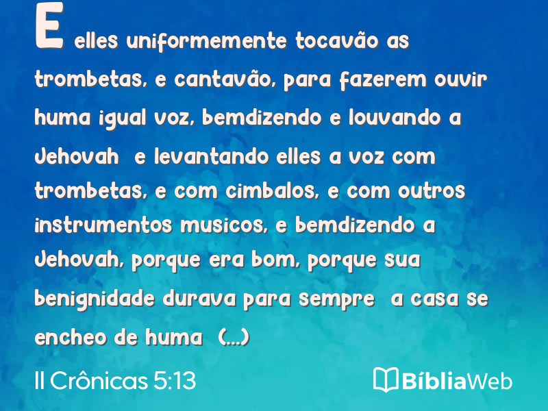 II Crônicas 5:13 em imagem para compartilhar