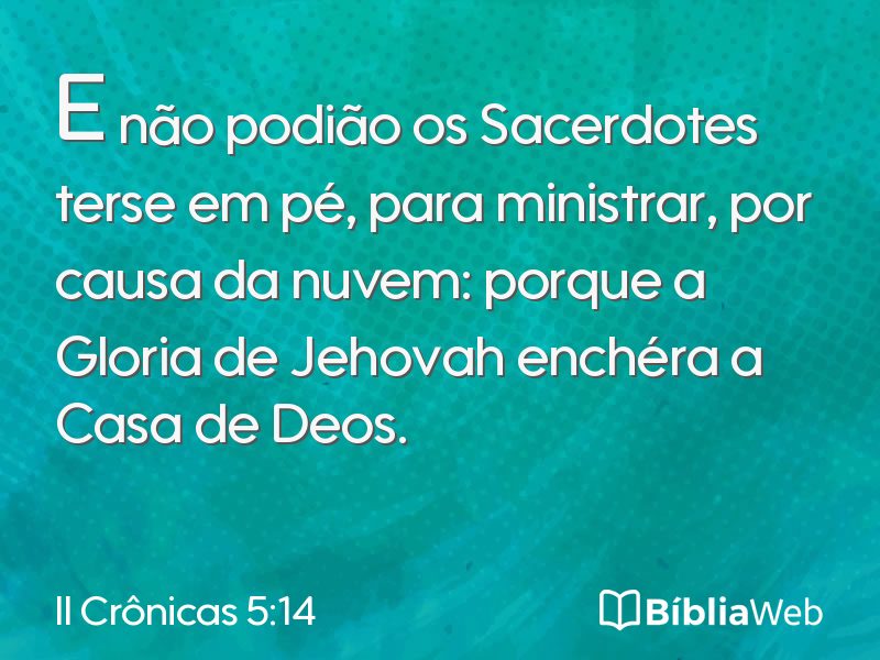 II Crônicas 5:14 em imagem para compartilhar