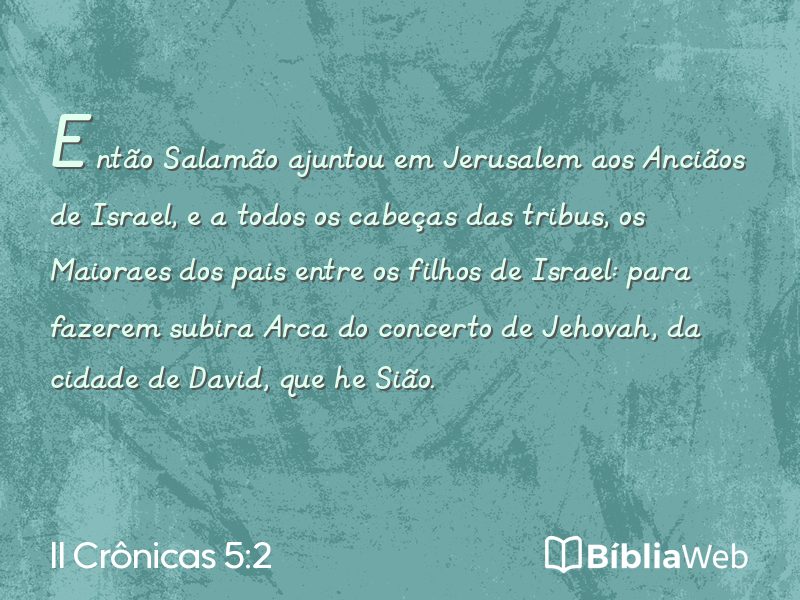 II Crônicas 5:2 em imagem para compartilhar