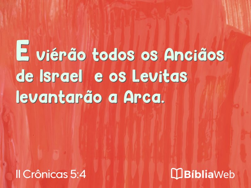 II Crônicas 5:4 em imagem para compartilhar