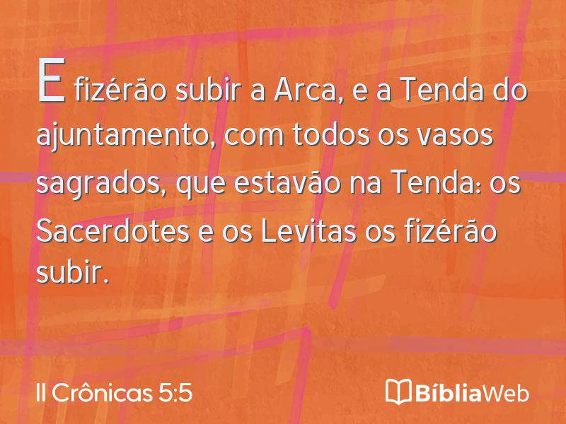 II Crônicas 5:5 em imagem para compartilhar