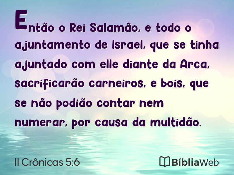 II Crônicas 5:6 em imagem para compartilhar