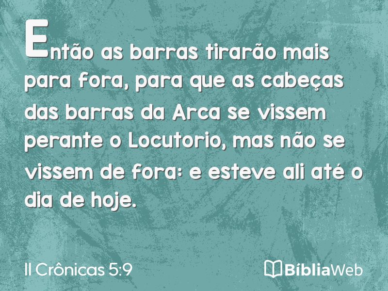II Crônicas 5:9 em imagem para compartilhar
