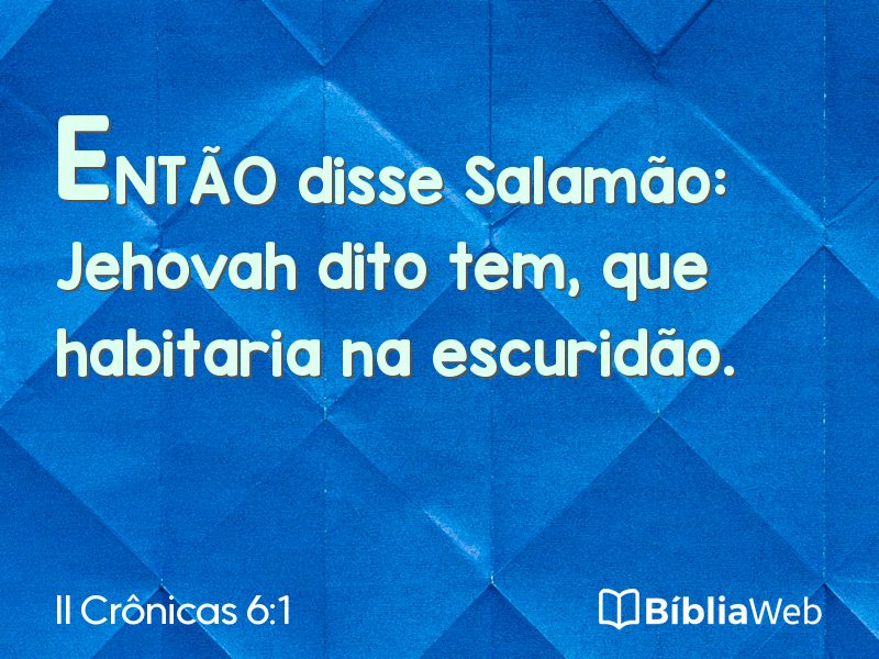 II Crônicas 6:1 em imagem para compartilhar