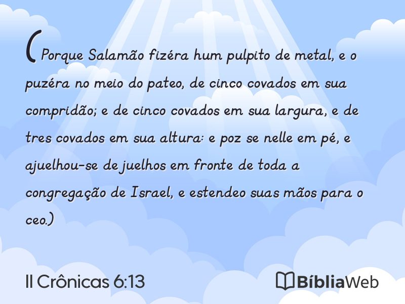 II Crônicas 6:13 em imagem para compartilhar