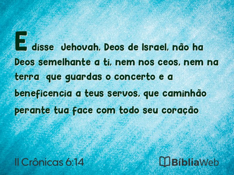 II Crônicas 6:14 em imagem para compartilhar