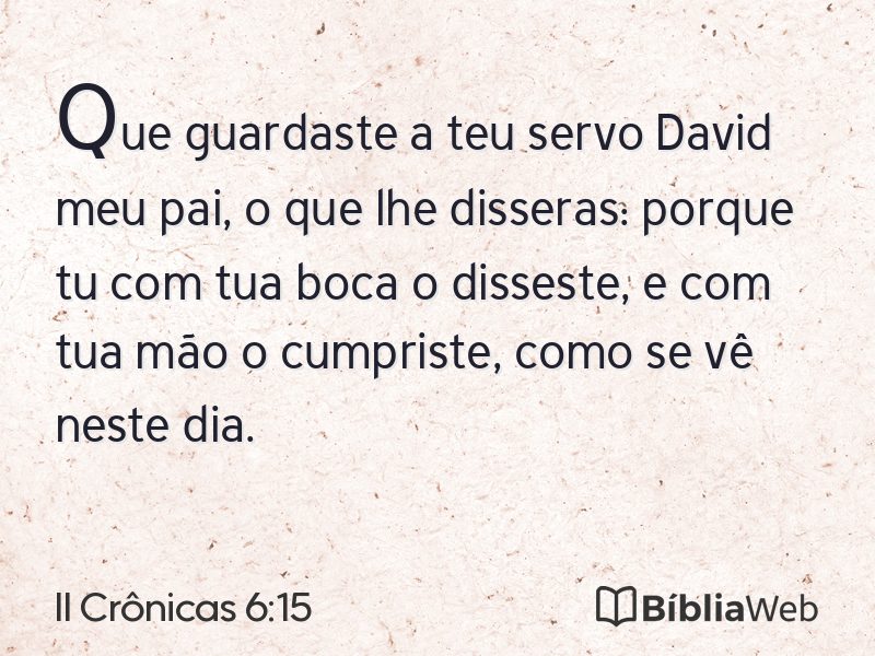 II Crônicas 6:15 em imagem para compartilhar
