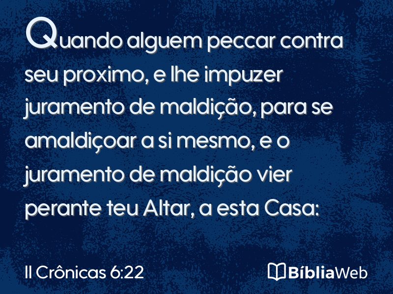 II Crônicas 6:22 em imagem para compartilhar