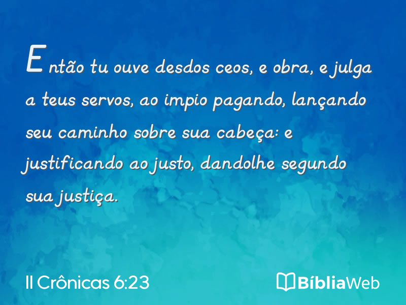 II Crônicas 6:23 em imagem para compartilhar