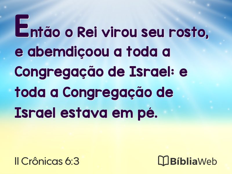 II Crônicas 6:3 em imagem para compartilhar