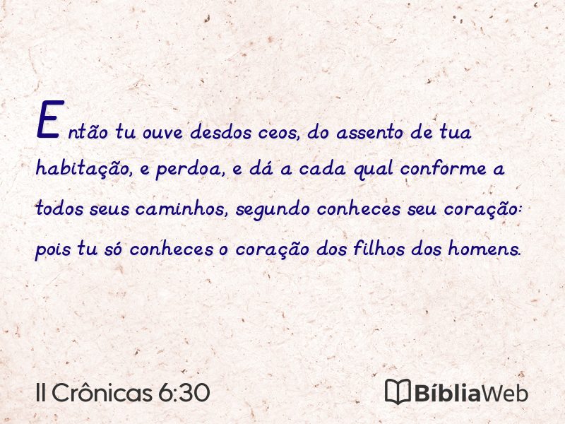 II Crônicas 6:30 em imagem para compartilhar