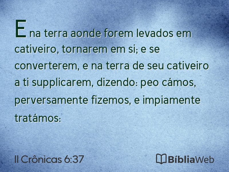 II Crônicas 6:37 em imagem para compartilhar