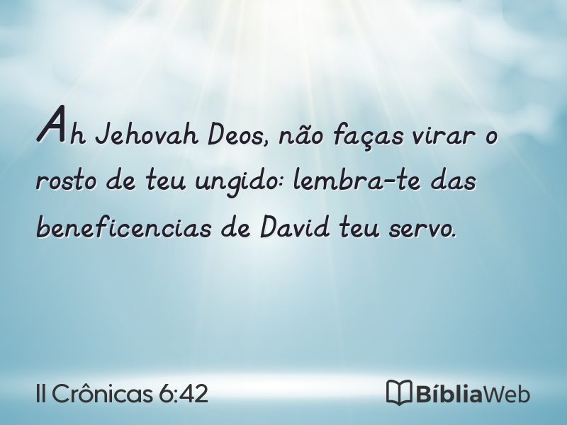 II Crônicas 6:42 em imagem para compartilhar