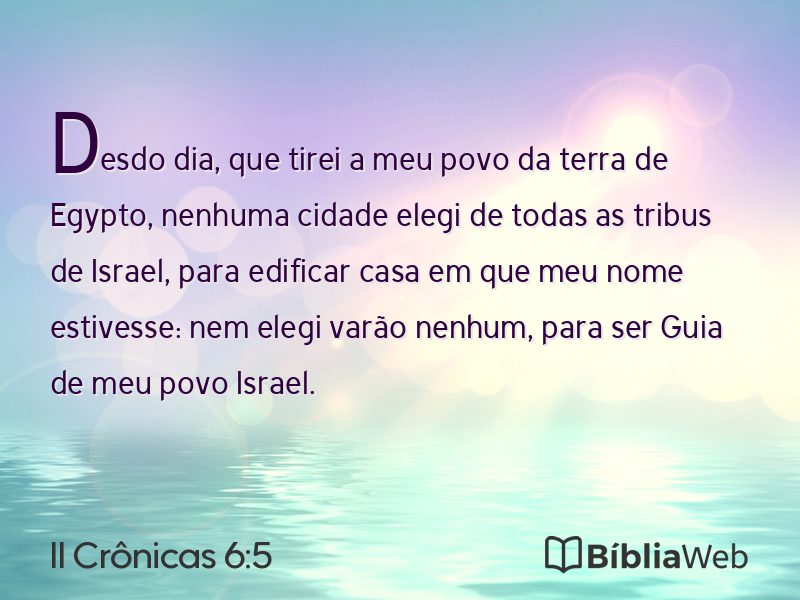 II Crônicas 6:5 em imagem para compartilhar