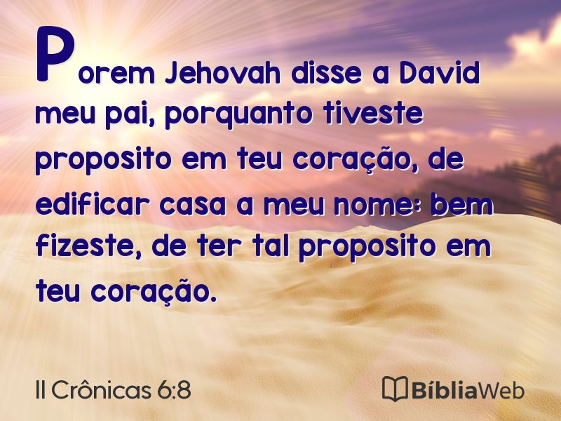 II Crônicas 6:8 em imagem para compartilhar