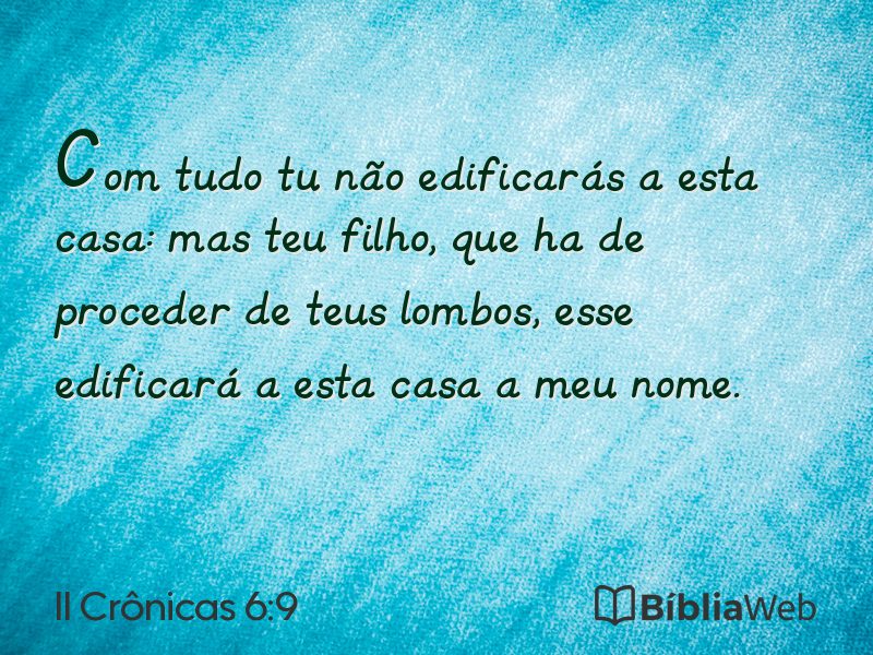 II Crônicas 6:9 em imagem para compartilhar