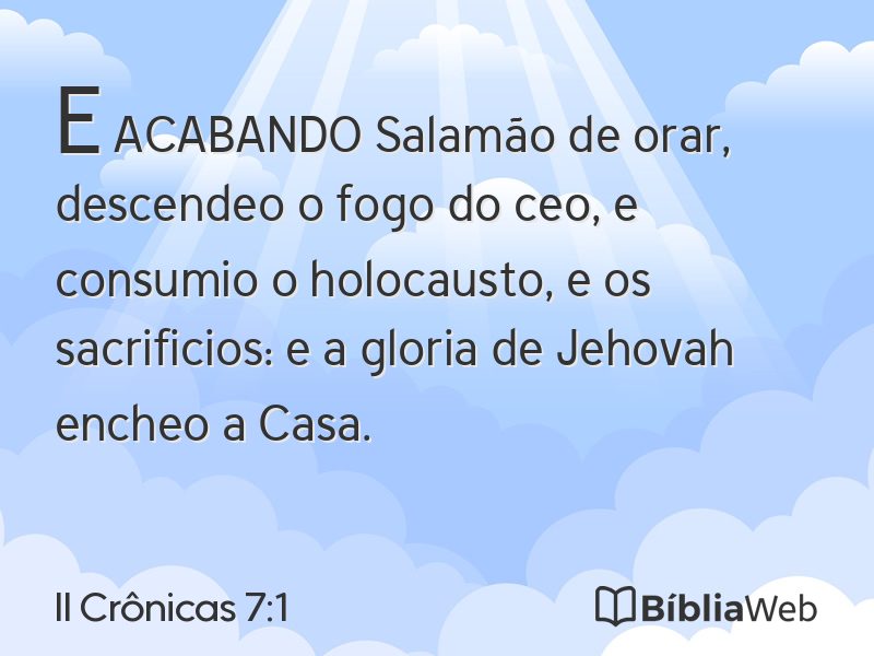 II Crônicas 7:1 em imagem para compartilhar