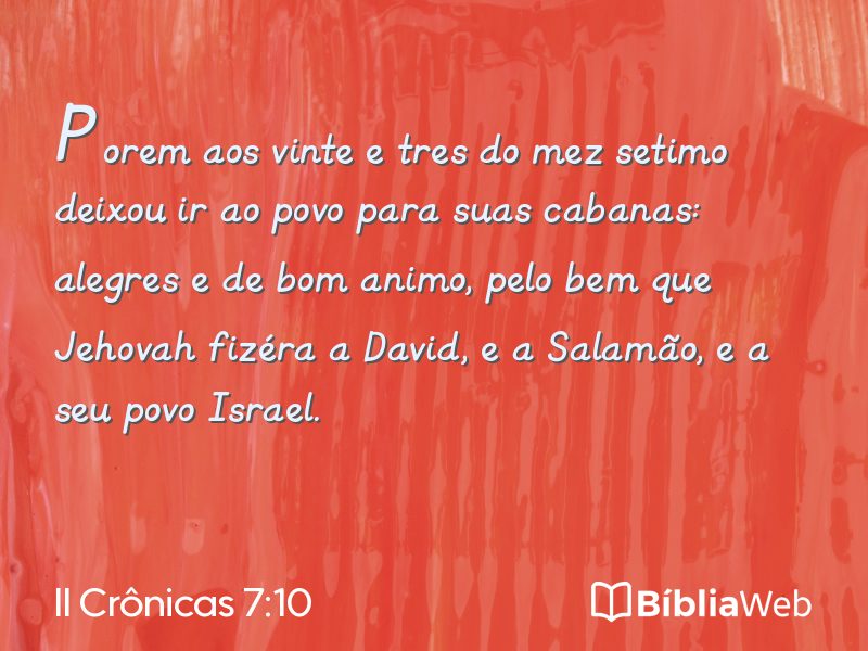 II Crônicas 7:10 em imagem para compartilhar