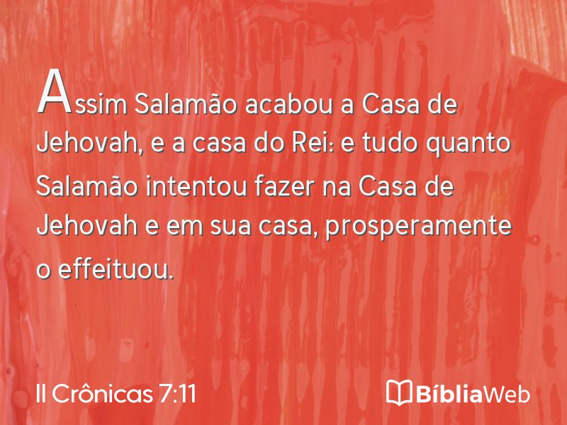 II Crônicas 7:11 em imagem para compartilhar