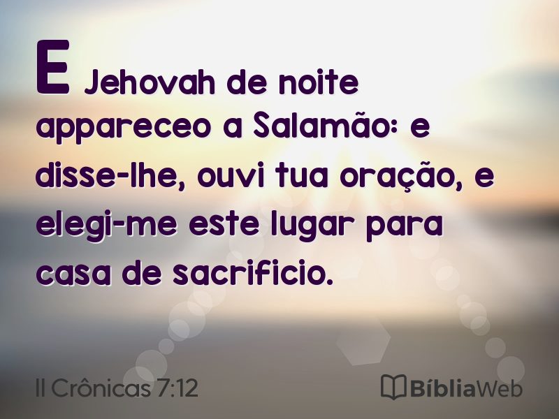 II Crônicas 7:12 em imagem para compartilhar