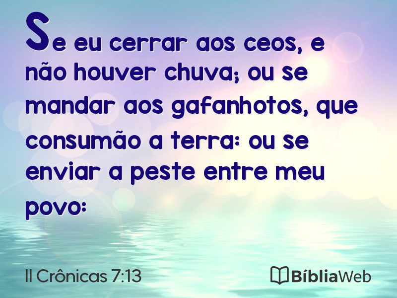 II Crônicas 7:13 em imagem para compartilhar