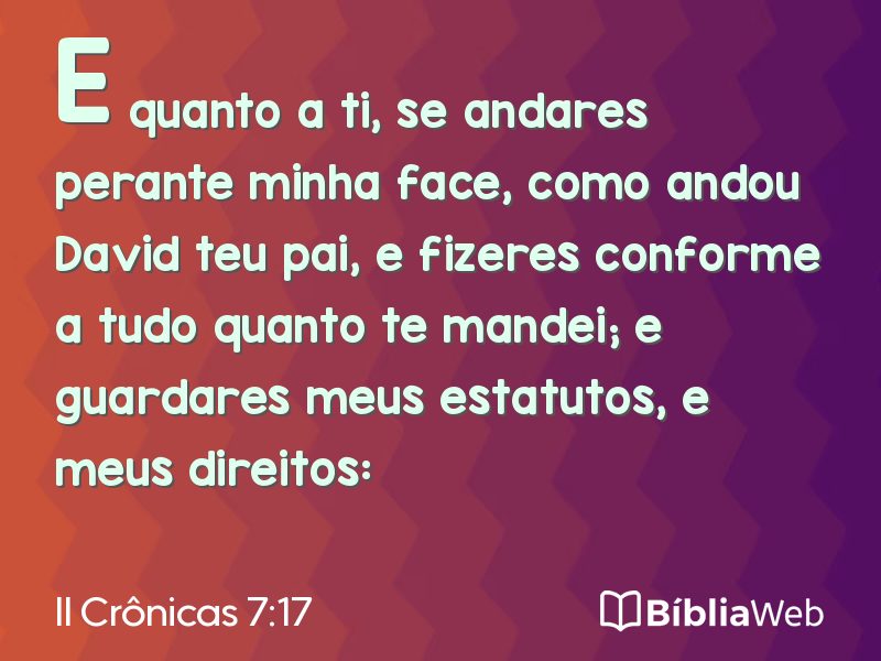 II Crônicas 7:17 em imagem para compartilhar