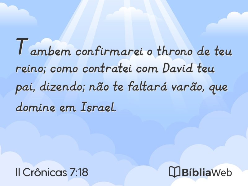 II Crônicas 7:18 em imagem para compartilhar