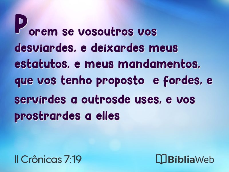 II Crônicas 7:19 em imagem para compartilhar