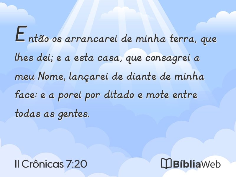 II Crônicas 7:20 em imagem para compartilhar