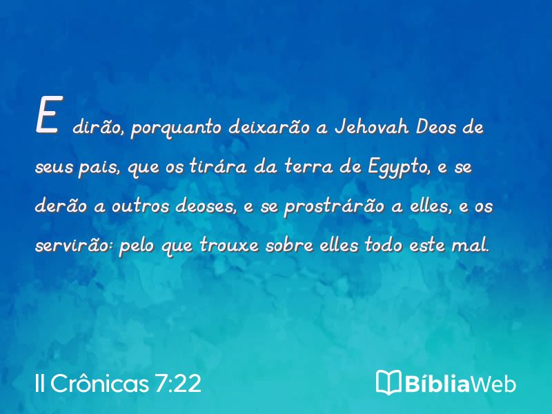 II Crônicas 7:22 em imagem para compartilhar