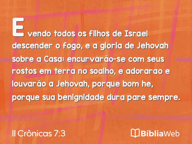 II Crônicas 7:3 em imagem para compartilhar