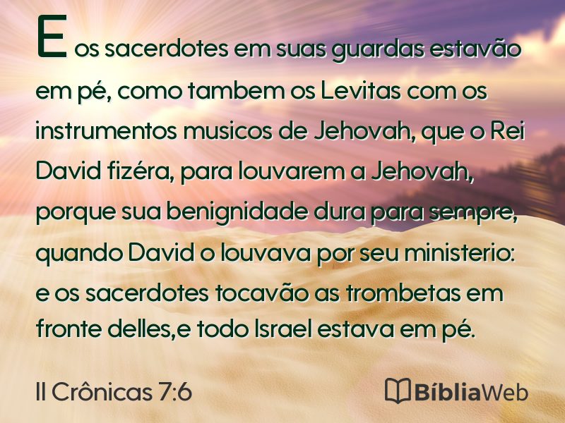 II Crônicas 7:6 em imagem para compartilhar