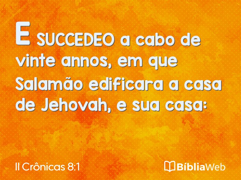 II Crônicas 8:1 em imagem para compartilhar
