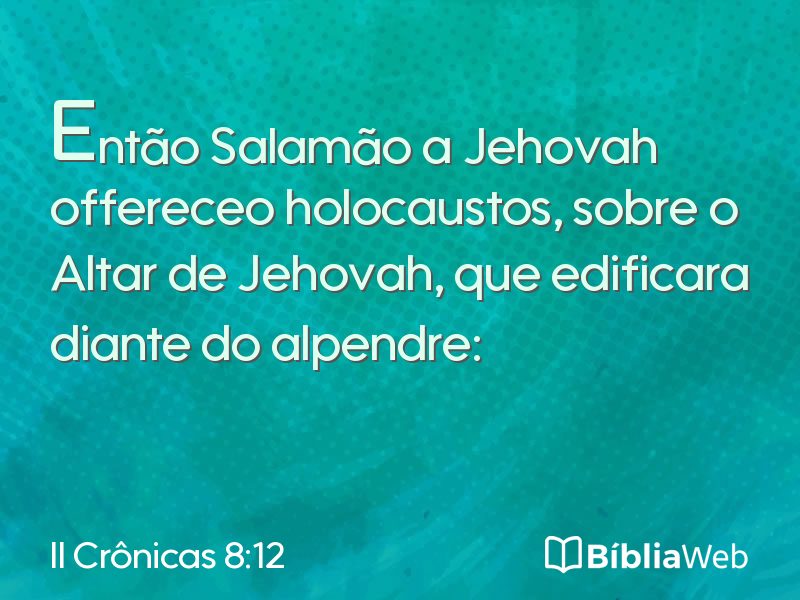 II Crônicas 8:12 em imagem para compartilhar