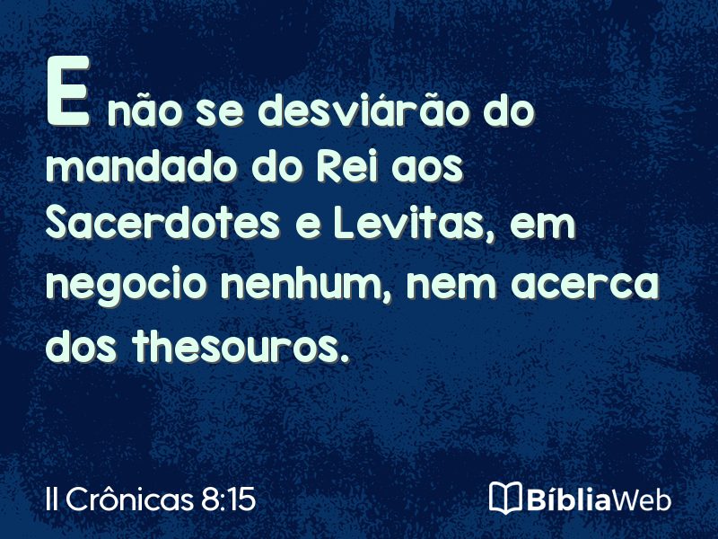 II Crônicas 8:15 em imagem para compartilhar