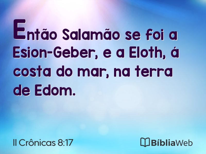 II Crônicas 8:17 em imagem para compartilhar