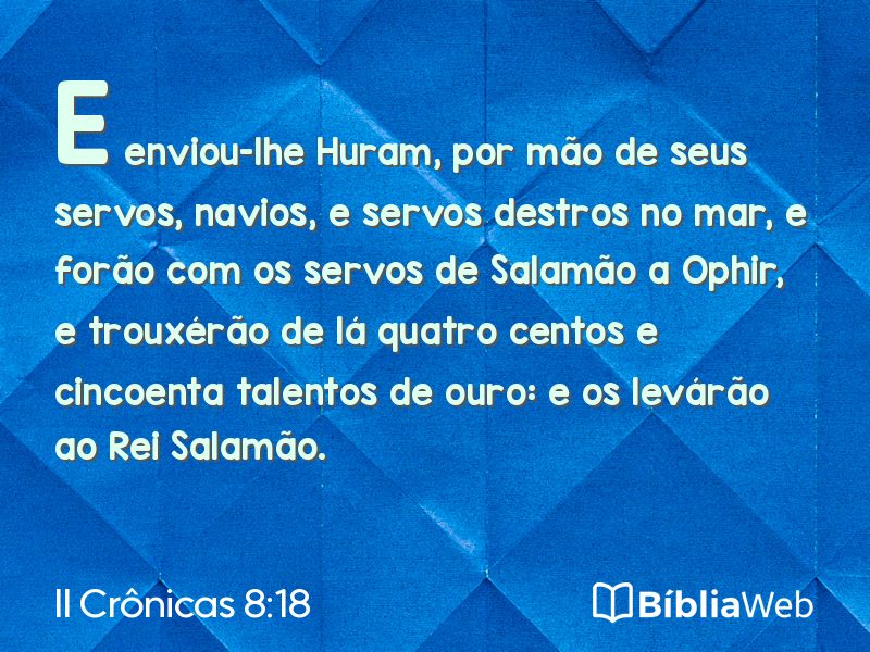 II Crônicas 8:18 em imagem para compartilhar
